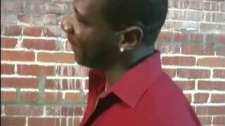 Two black janitors fucking a white guy in the ass