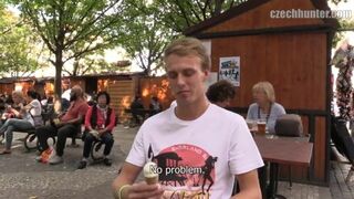 CZECH HUNTER 380 - Fit Blonde Twink Eats Cock Like He Licks His Ice Cream