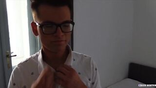 CZECH HUNTER 502 - Super Nerdy Twink Gets His Tight Asshole Opened Up
