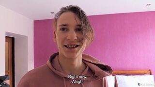 Hot - Twink Practices His Parkour & Dick Taking Skills While Earning Some Cash On The Side