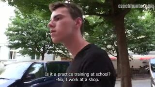 CZECH HUNTER 373 - Tall Dark Haired Jock Agrees To Try Some Raw Dick