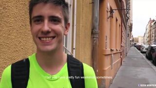 CZECH HUNTER 465 - Twink Strolling The Streets Takes A Break For Some Anal Action