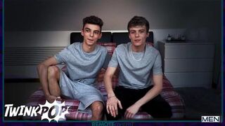 Twink - Dante Colle Jerks Off While Watching Callum And Cole Bang Each Other's Holes