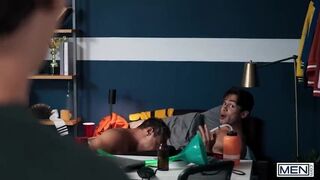 Kyle Is Very Welcoming And Even Agrees To Suck Ashton Summers' Cock, Then Cristiano Joins Them For A Threesome - MEN