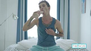 Tattooed Brunette Noah A Deeply Fills His Ass With A Dildo!