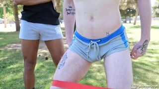 Hottie Fitness Coach Fucks Client In His Tight Hole In The Shower