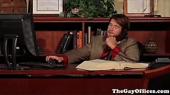 Gay officesex hunk assfucked by his boss