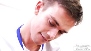 Amateur Massages His Teammates Hard Cock