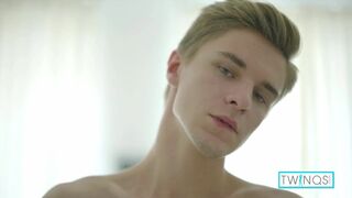 Blonde Twink Alexander S uses a dildo While Milking Himself!