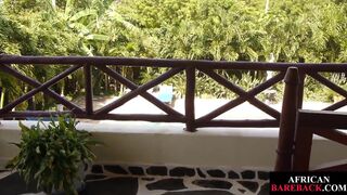 Erotic African twink sucking dick before raw sex