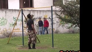 Skinny amateur Spanish twink 3some drilled aftre casting