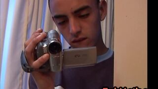 Homemade Latin twink voyeur watches anal sex while jerking