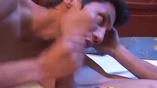 Hung and horny latin twinks with big dicks fucking bareback