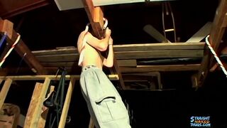 Straight Thug Dudes Hang Out For A Group Cock Stroking