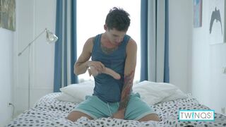 Tattooed Brunette Noah A Deeply Fills His Ass With A Dildo!