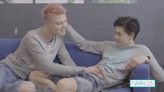 Horny Boy Oliver Earns A Load Of Logan's Cum On His Chest!