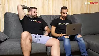 Straight friends watching porn