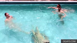 College Boys Having Fun In The Pool Then Fucking
