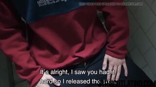 Straight latino blows and gets barebacked in shady bathroom