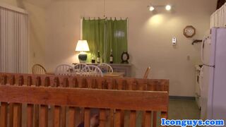 Mature hunk blown before fingering twinks ass