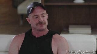 Handsome jock Nick Fitt bareback fucking blonde gay after BJ