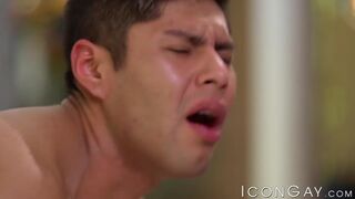 Twink Calix Rivera fucked raw by stud doctor Nick Fitt