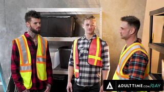 Hot - Blain O'Connor & Coworker DESTROY Newbie Jonathan Taylor's Twink Ass! DOUBLE ANAL