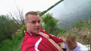 Hot Dudes - Horny Hunks Ryan Cage & Leon Take Their Chance For Some Lakefront Suck & Fuck