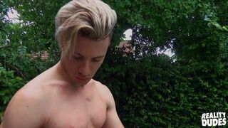 Jun Admires Ezequiel's Tanned Body Before He Gets On His Knees To Swallow His Cock - Hot DUDES