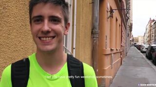CZECH HUNTER 465 - Twink Strolling The Streets Takes A Break For Some Anal Action