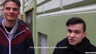 CZECH HUNTER 505 - Twink Buddies Have A Threesome With A Stranger For Cash