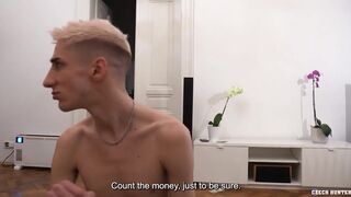 Hot - Blonde Twink Shows Off His Enormous Cock For Money, Then Offers His Tight Hole For A Pounding
