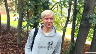 Twink Blonde On His Way Home When He Bumps Into A Guy Who Wants His Dick Fucked And Pay At The Same Time - BigStr
