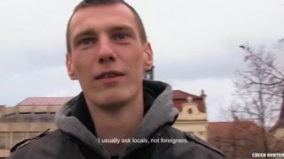 CZECH HUNTER 402 - Short Haired Stud Decides To Try Out Some Dick For His Self