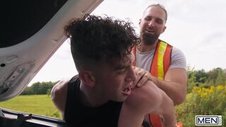 MEN - Trevor Brooks Rides Chuck Conrad's Huge Dick In His Car And Waits For His To Cum On His Face