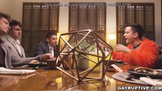 Hunk gays on their flashback having a hot sex by the pooll where both cums hard over each other