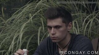 Shy gay beauty ass hammered on a secret date