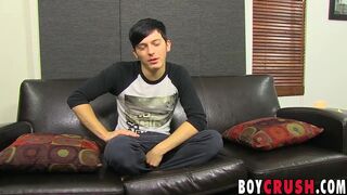 Cute Ryker Madison masturbates after being interviewed