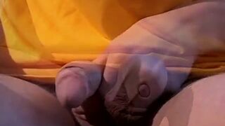 Shy smoker Stone gets comfortable and strokes his pecker