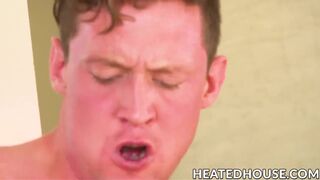 Homosexual hunk anally pounded after taking a swim