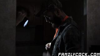 Twink sucks tattooed stepdad off before being hammered bare