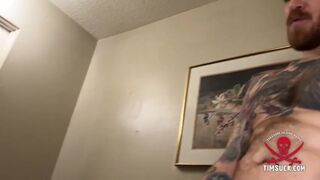 OIn his knees before a hard cock