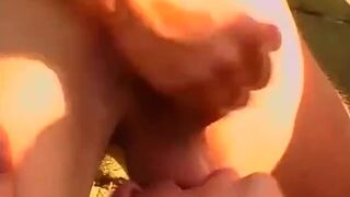 Hot guys in the woods having threesome of flip fucking