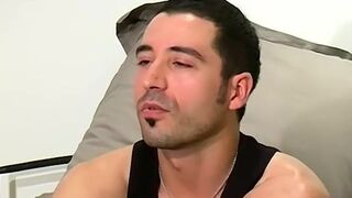 British lad Jose jerks off his throbbing cock while moaning