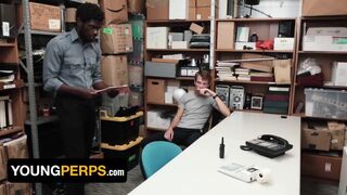 Hunk Officer Devin Trez Sticks His Big Black Cock Deep In 19 Year Old Thief's Asshole