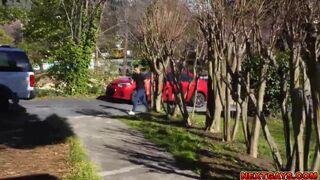 Hunk guys getting ready for porn shoot