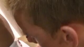 Young soccer players threesome fucking in the locker room