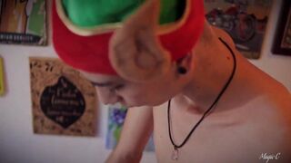 Christmas Special Big Dick Slim Latino Twink Magic C Jerking Off Covering Some Christmas Cookies on Cum And Then Eating Them