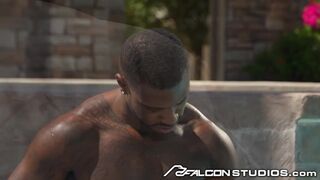 Ebony Hot Juicy Jock Pounds Some White Ass By The Pool - Reign, Trent Marx