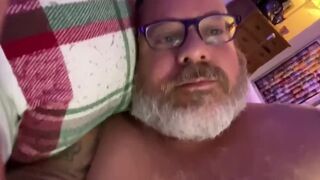 Grey Bearded Dominant Muscle Chub Bear Cums in His Mouth